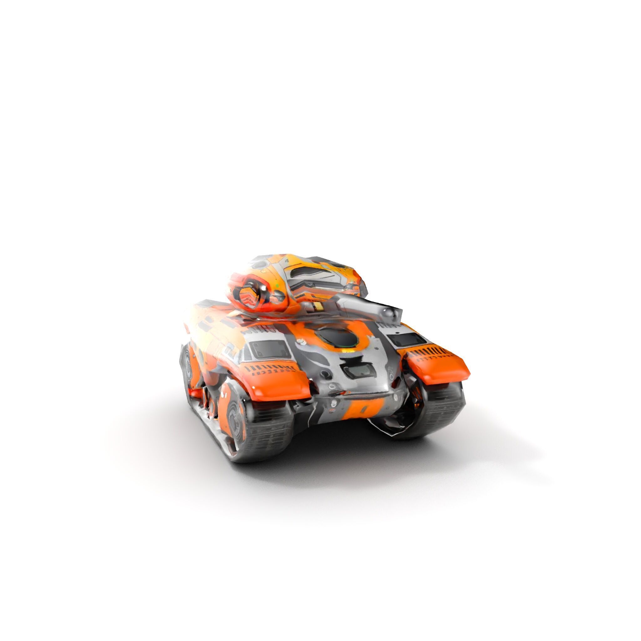Futuristic Orange Battle Tank D Model Pack Low-poly 3D model_8