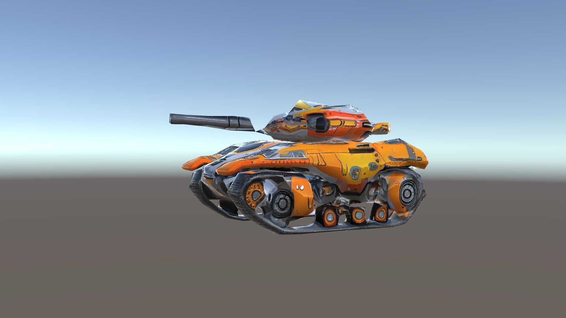 Futuristic Orange Battle Tank D Model Pack Low-poly 3D model_36