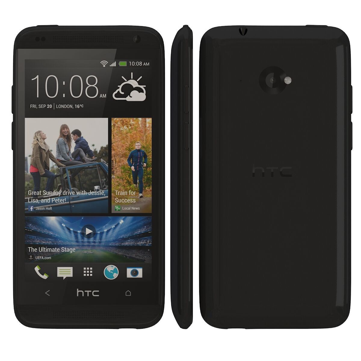 htc desire 601 black 3D model_2