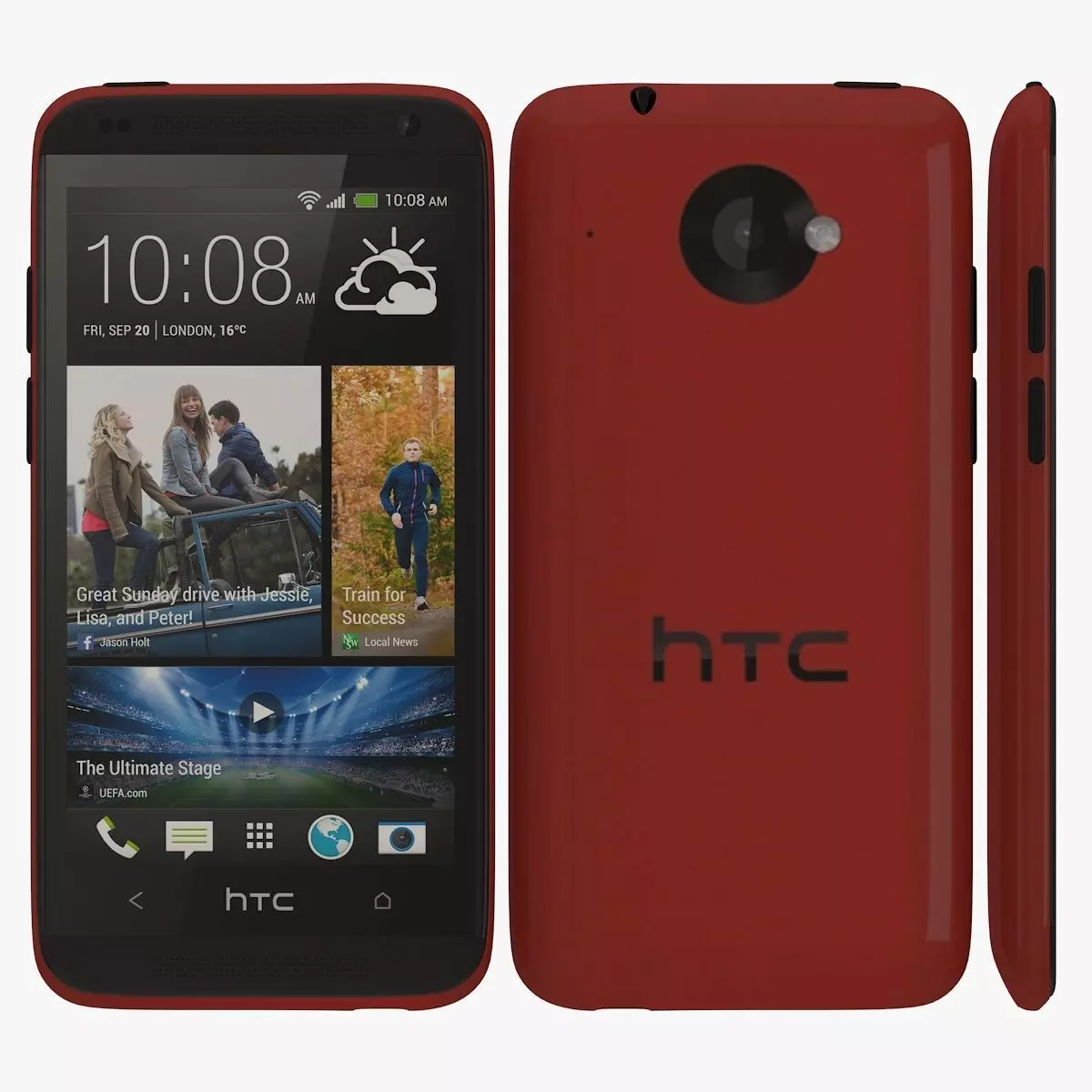 HTC Desire 601 RED 3D model_0