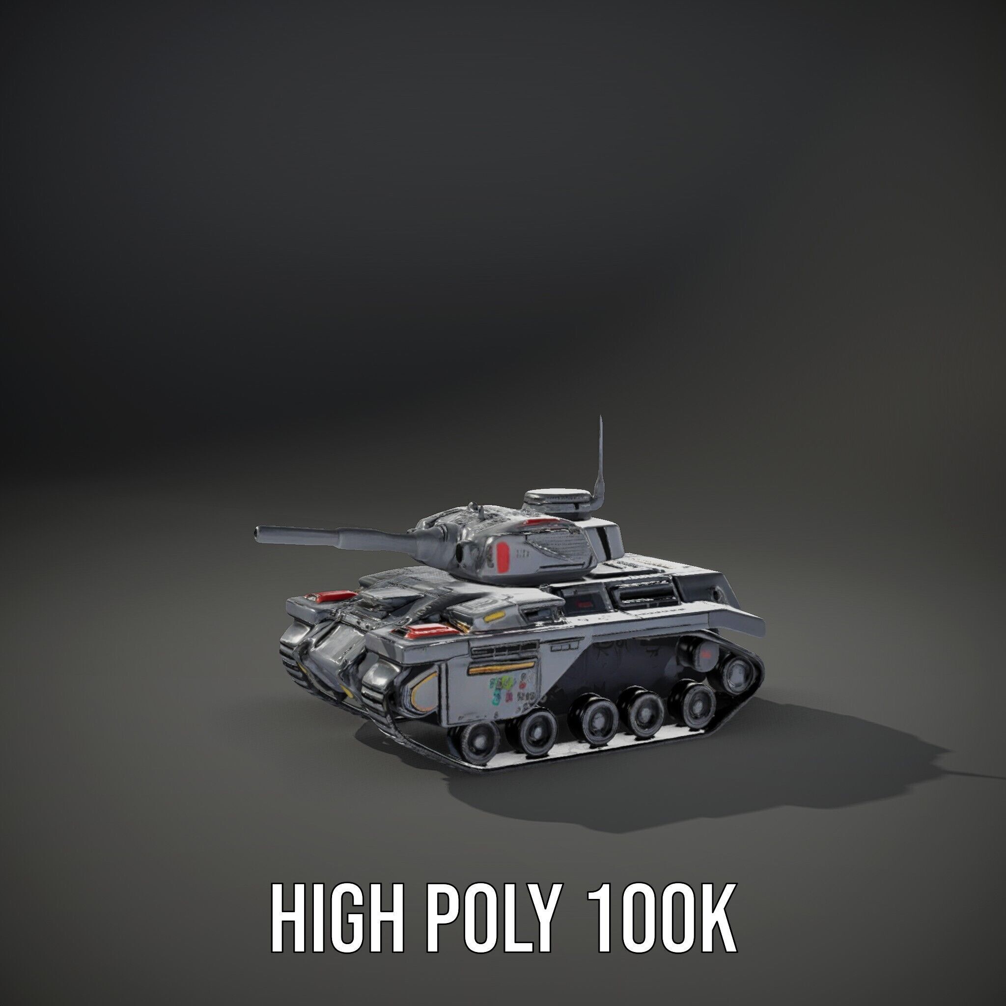 Futuristic Tank D Model Pack Low-poly 3D model_15