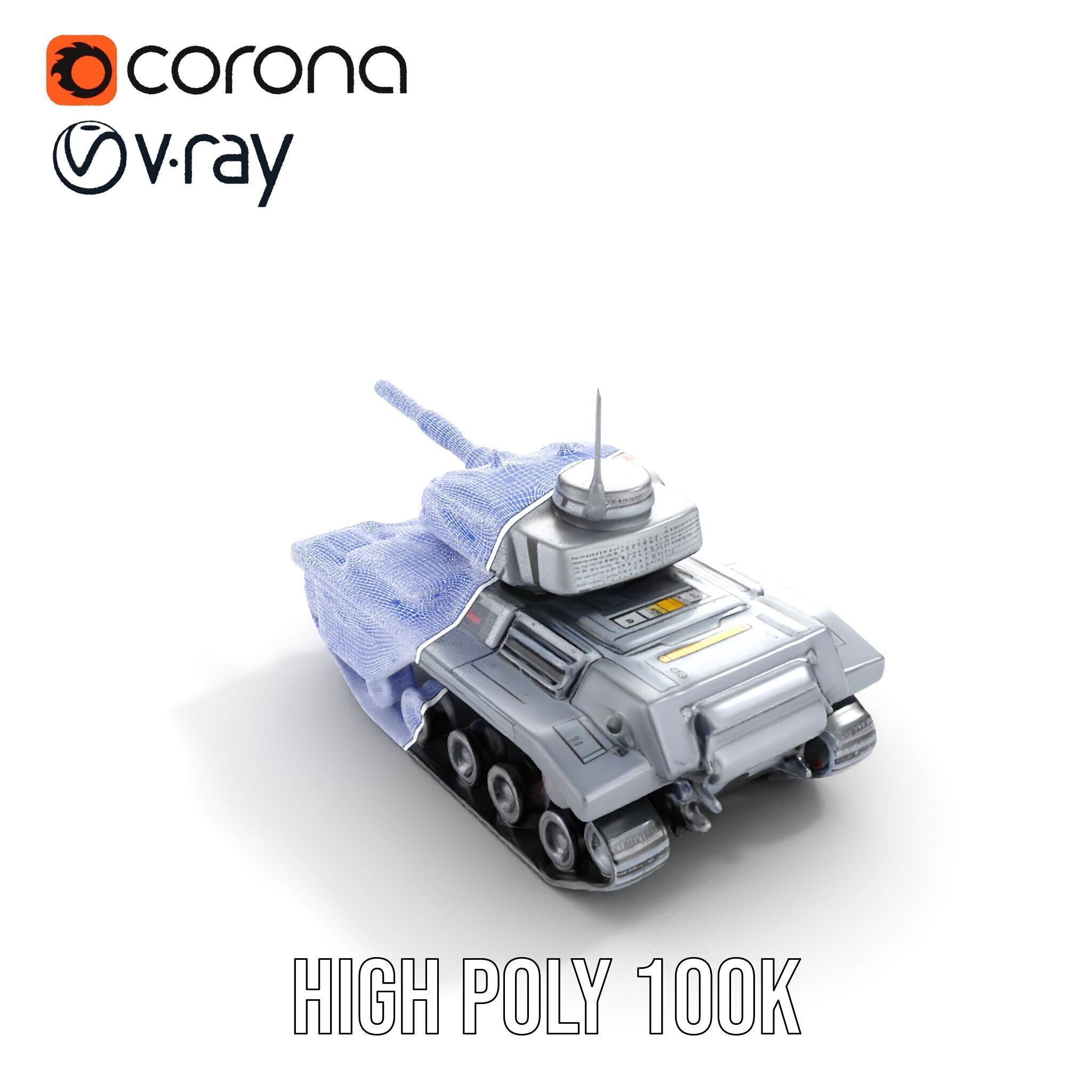 Futuristic Tank D Model Pack Low-poly 3D model_36