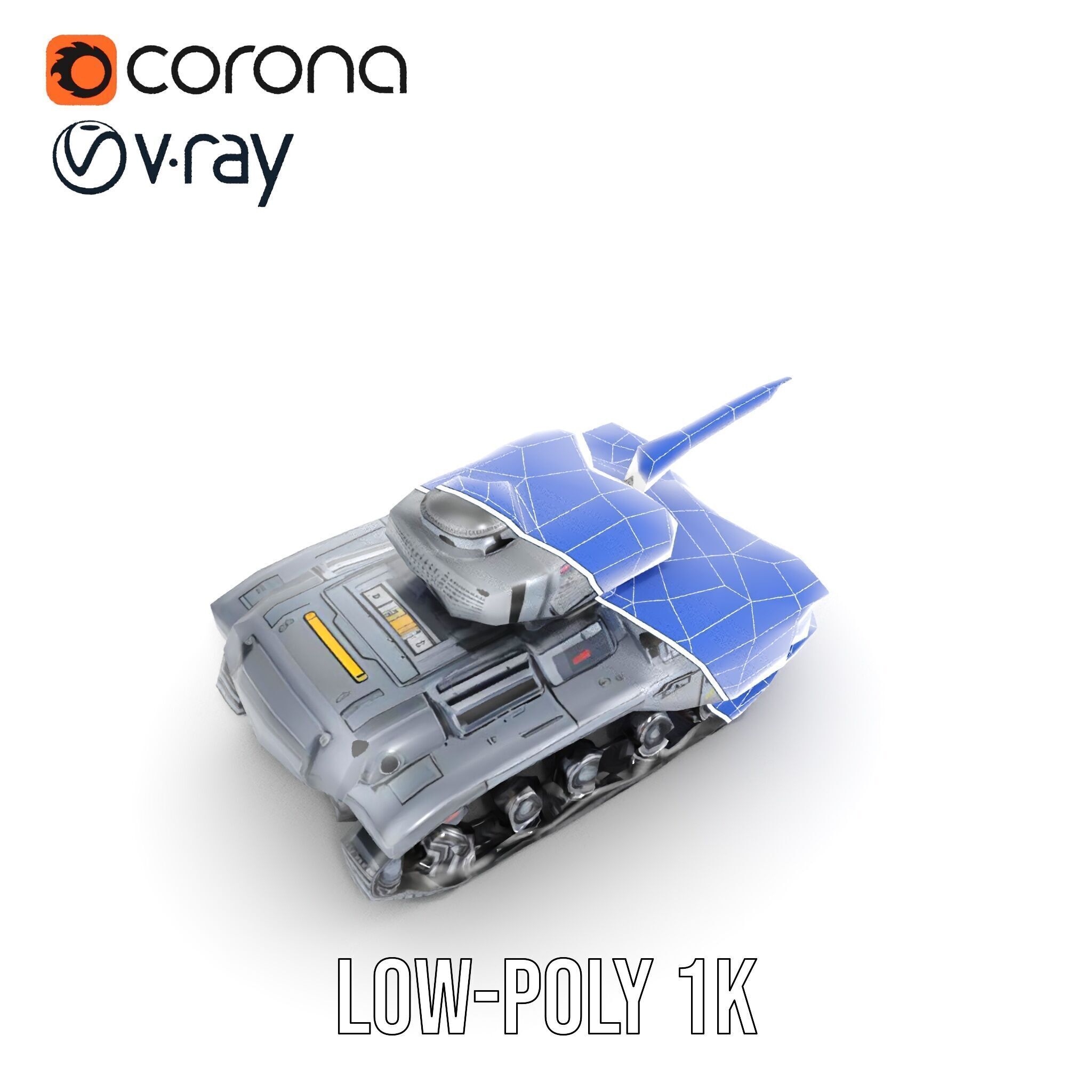 Futuristic Tank D Model Pack Low-poly 3D model_28