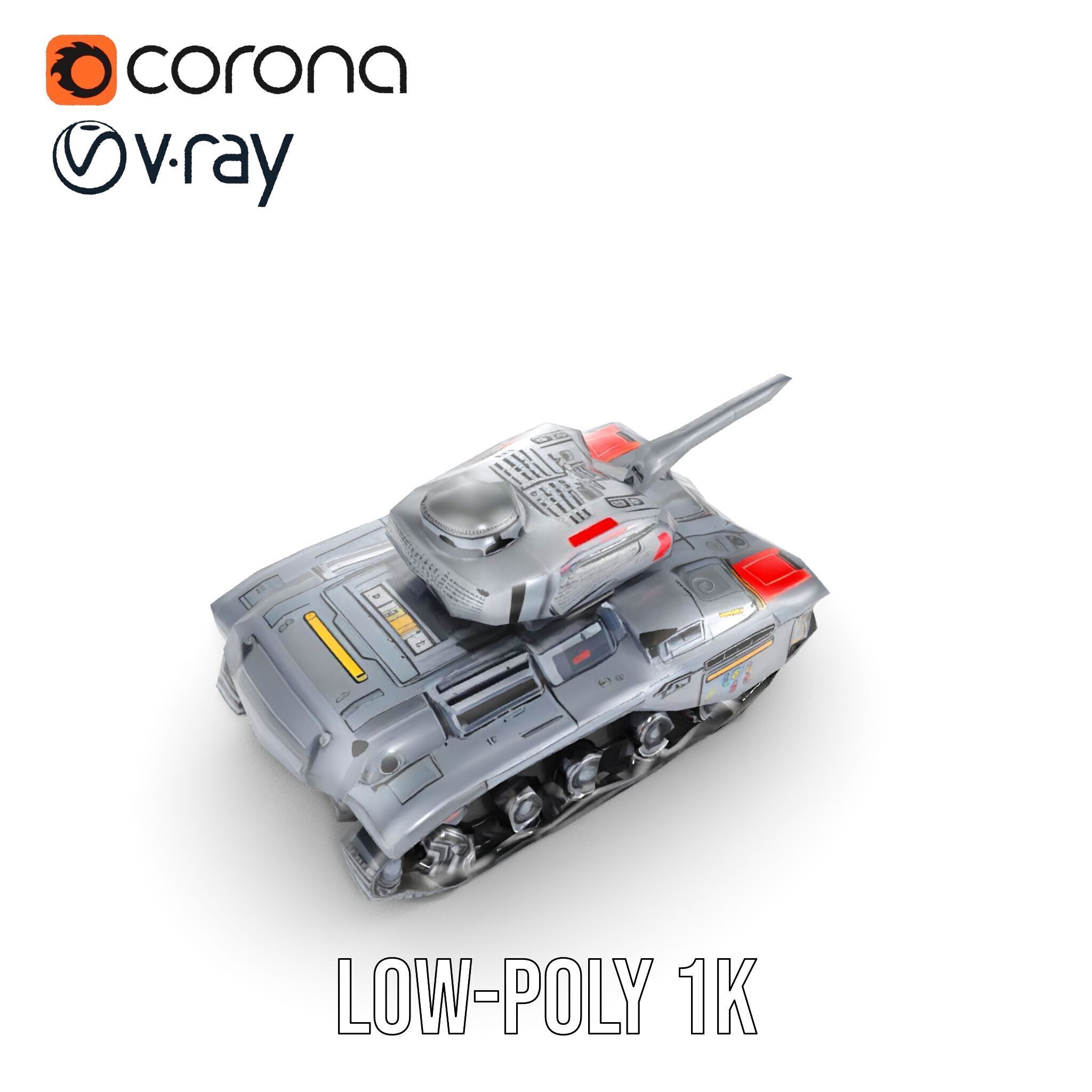 Futuristic Tank D Model Pack Low-poly 3D model_14