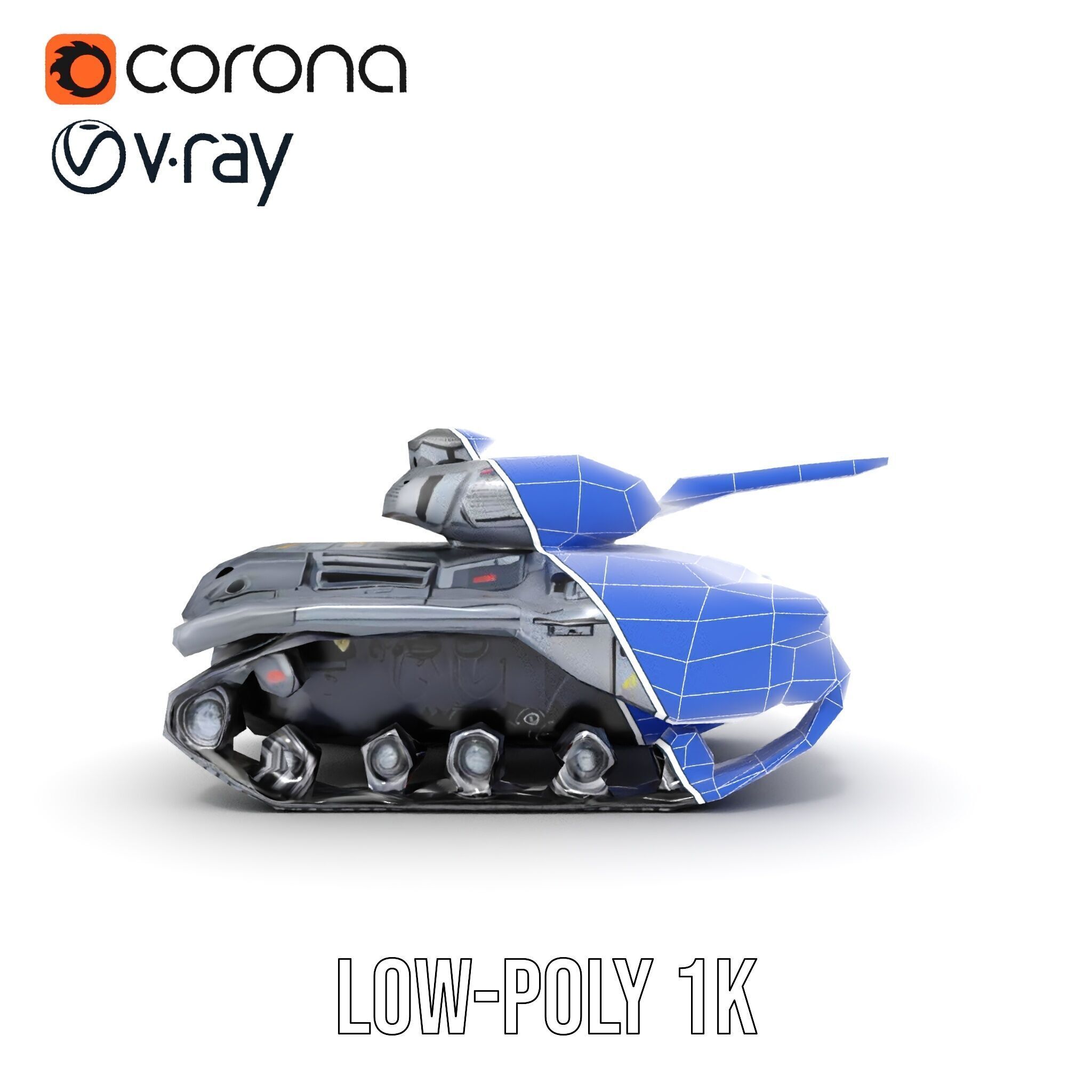 Futuristic Tank D Model Pack Low-poly 3D model_33