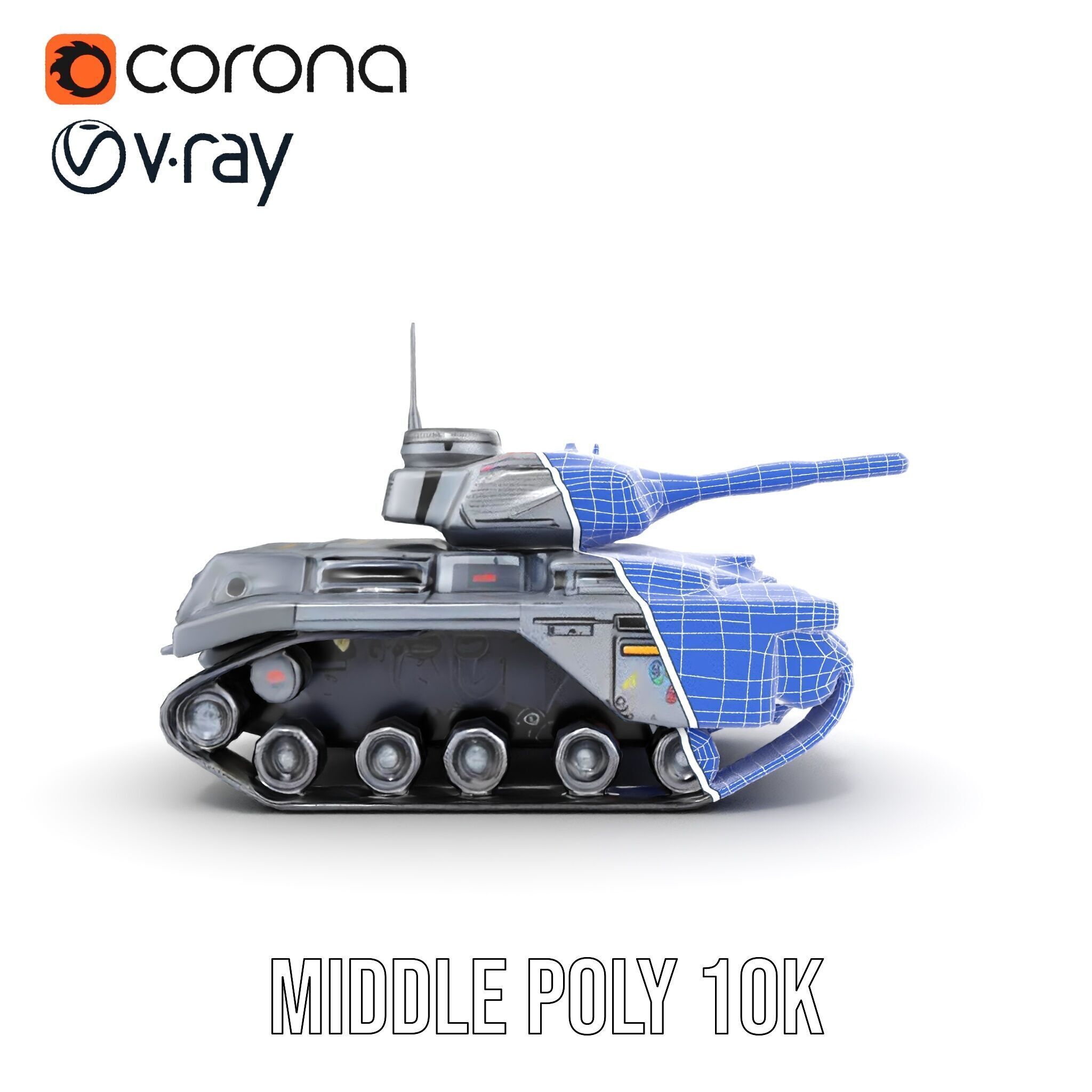 Futuristic Tank D Model Pack Low-poly 3D model_24