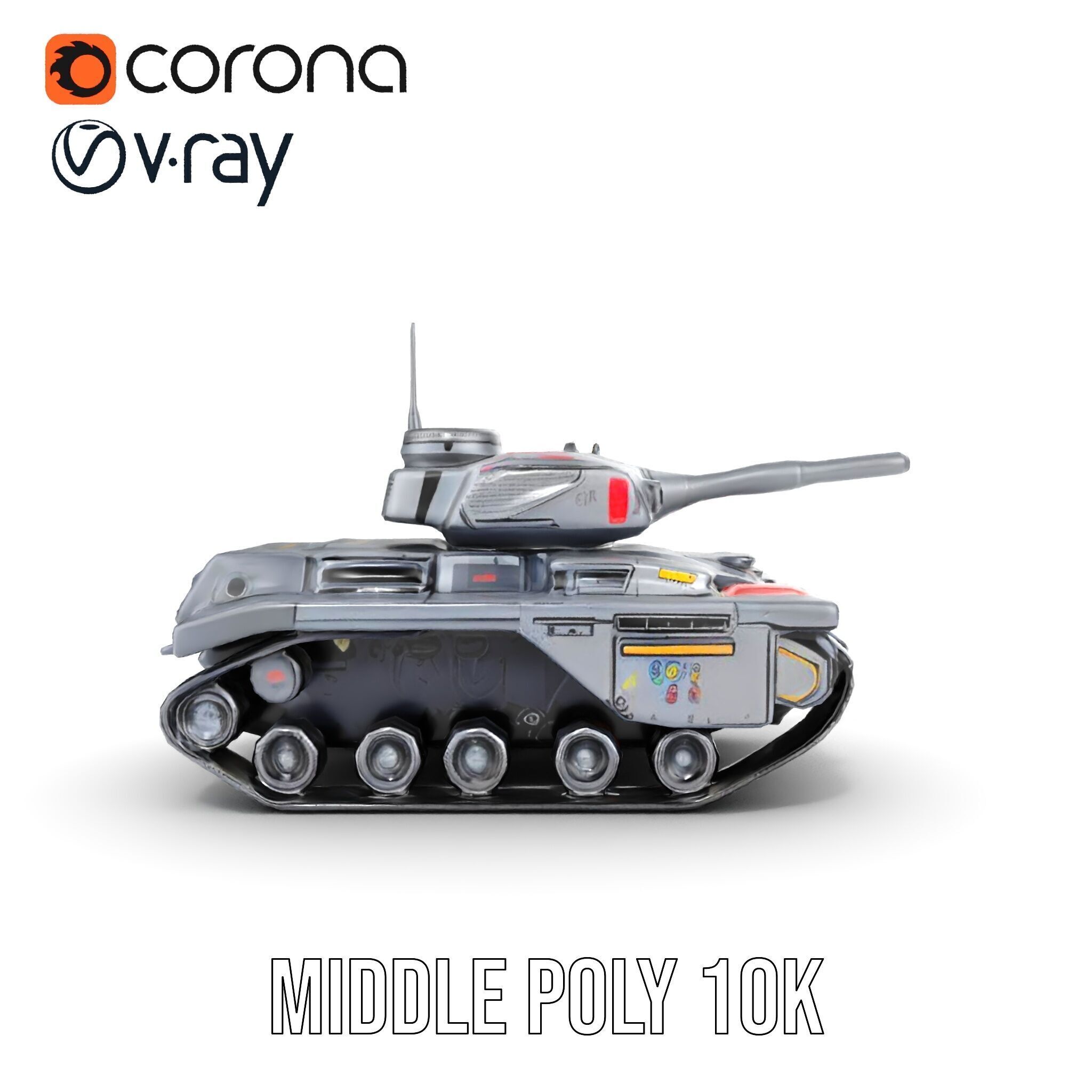 Futuristic Tank D Model Pack Low-poly 3D model_18