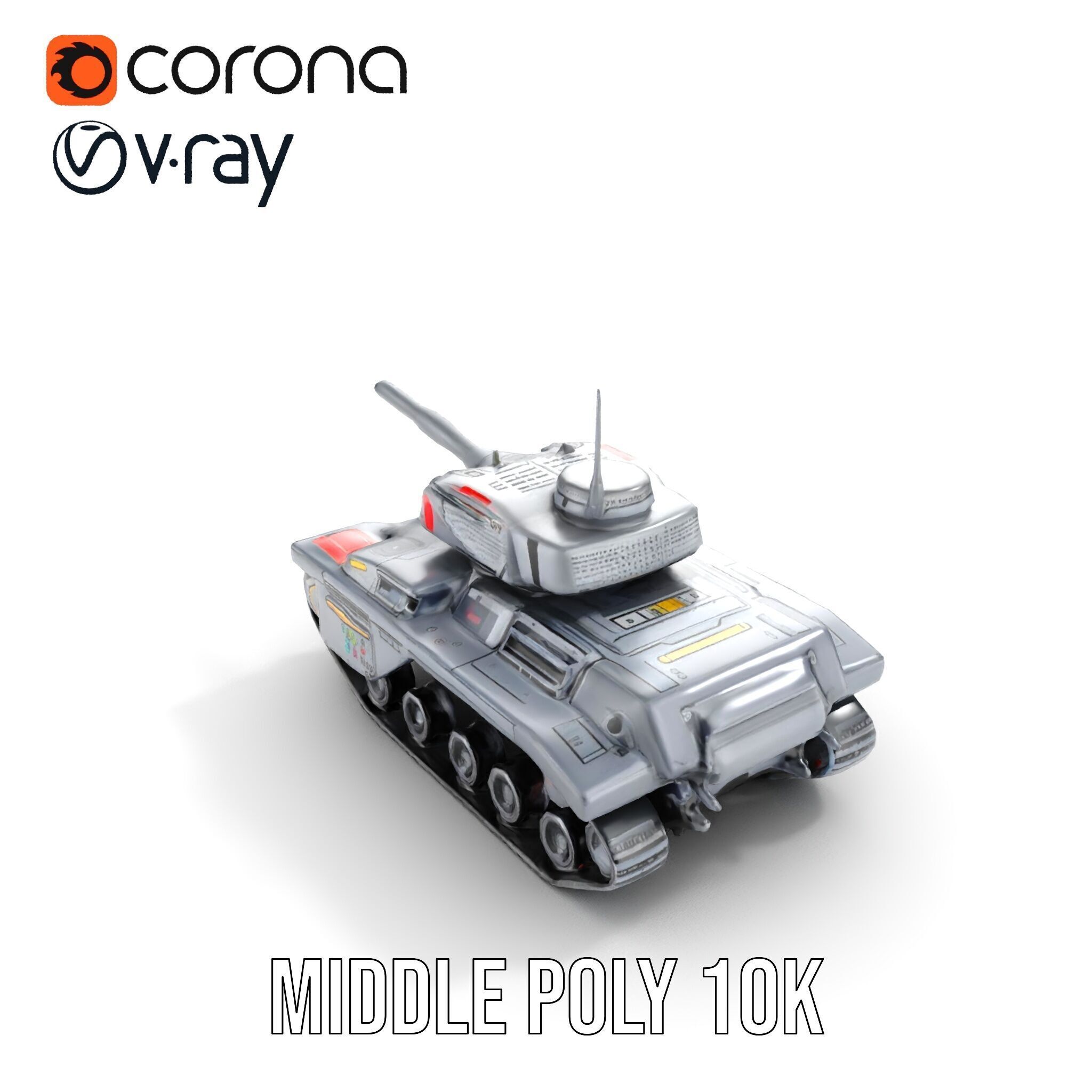 Futuristic Tank D Model Pack Low-poly 3D model_27