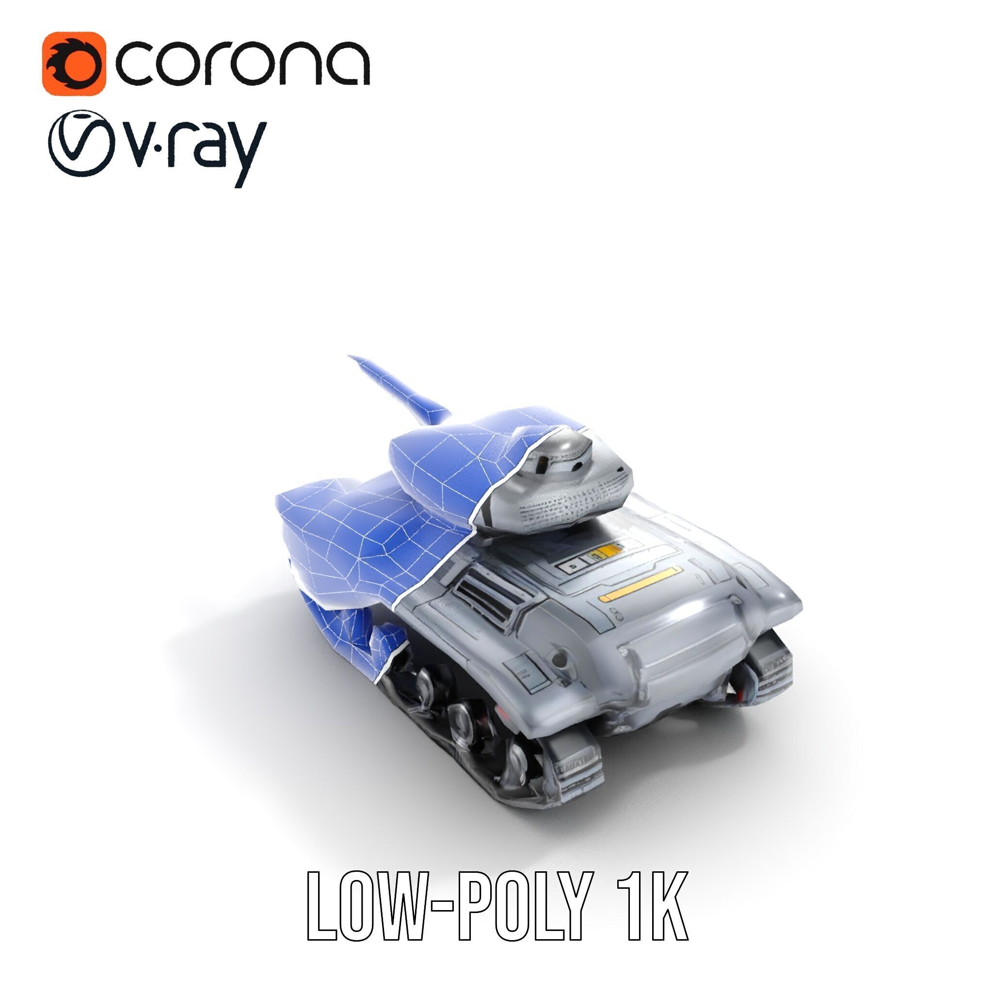 Futuristic Tank D Model Pack Low-poly 3D model_17