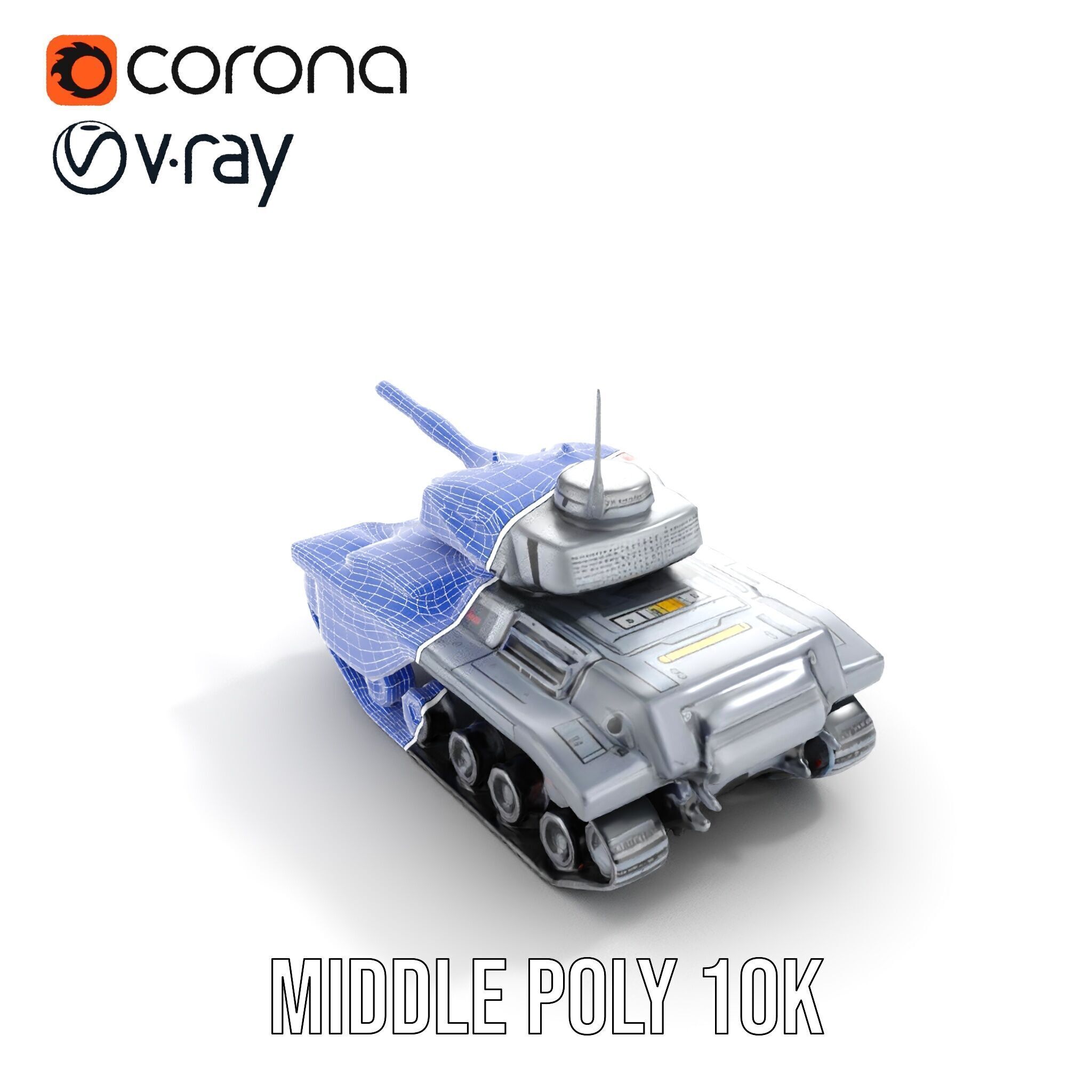 Futuristic Tank D Model Pack Low-poly 3D model_13