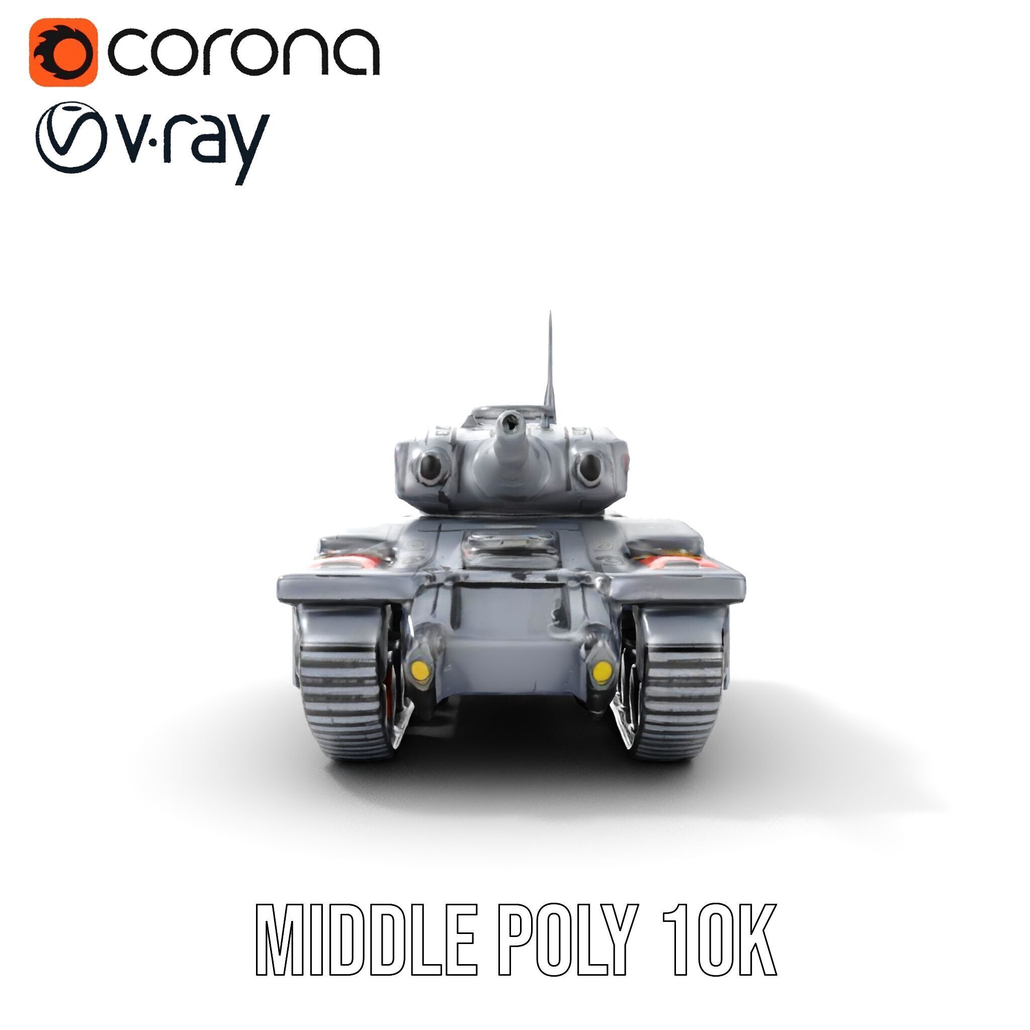 Futuristic Tank D Model Pack Low-poly 3D model_32
