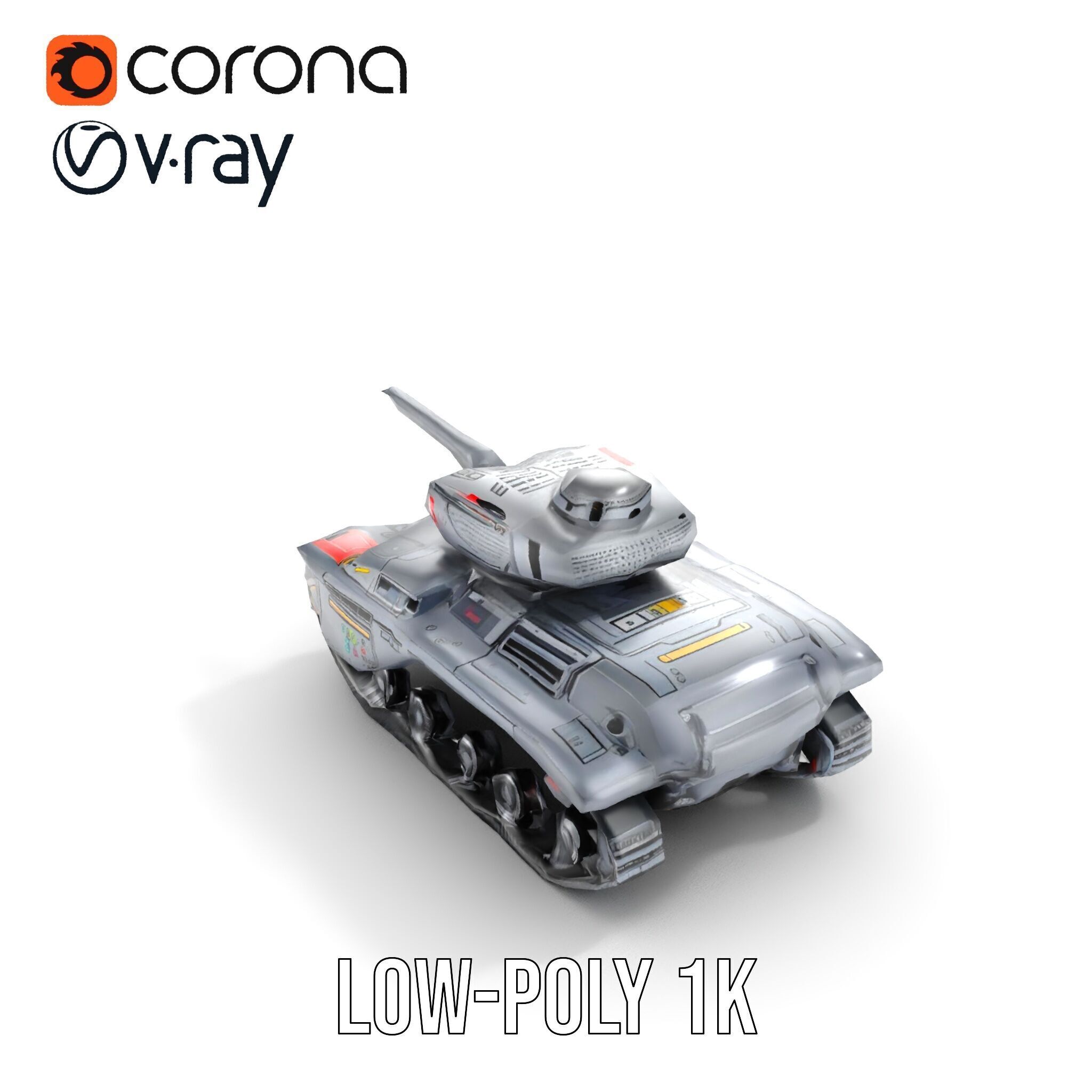 Futuristic Tank D Model Pack Low-poly 3D model_19