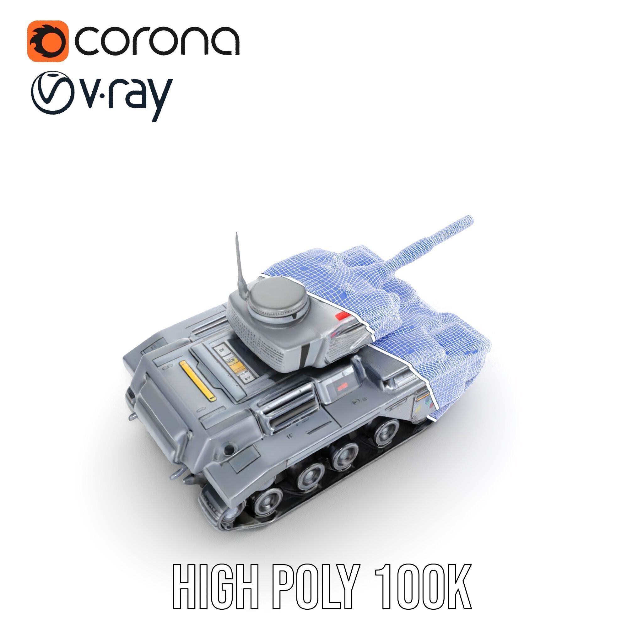 Futuristic Tank D Model Pack Low-poly 3D model_39