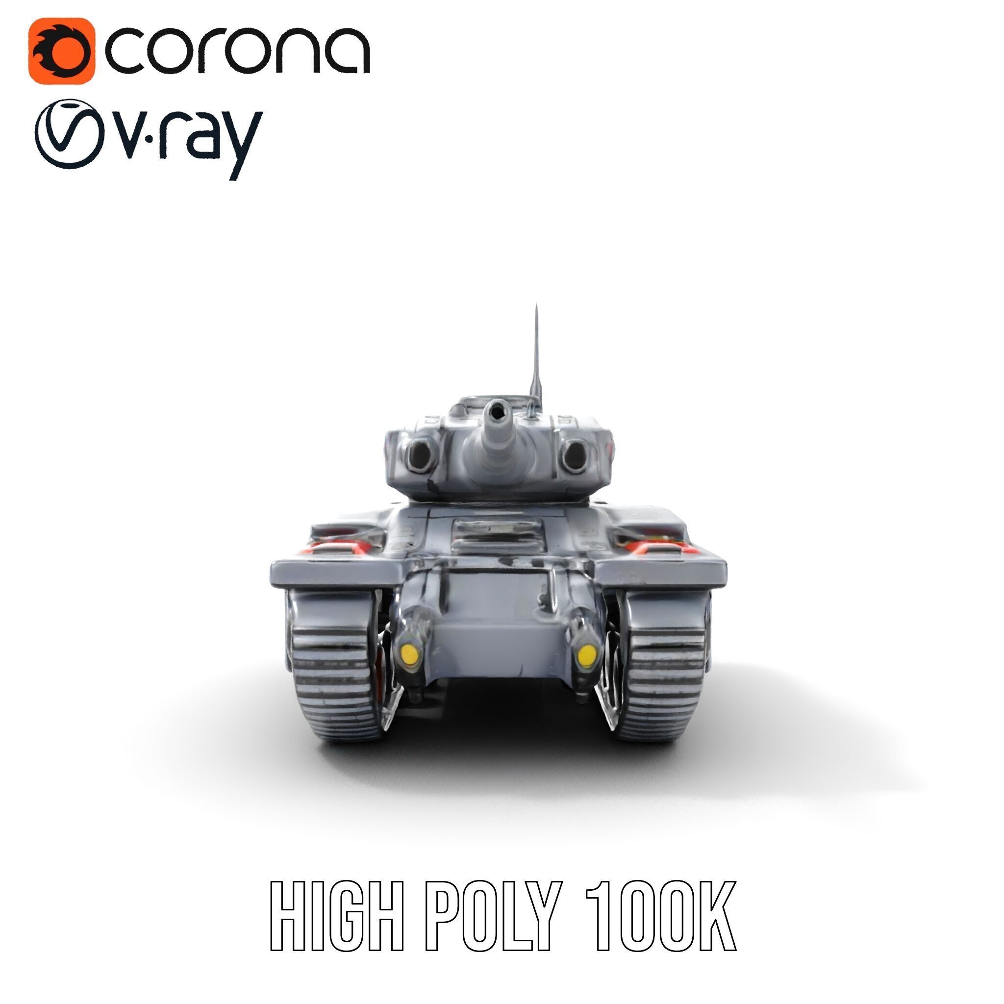 Futuristic Tank D Model Pack Low-poly 3D model_26