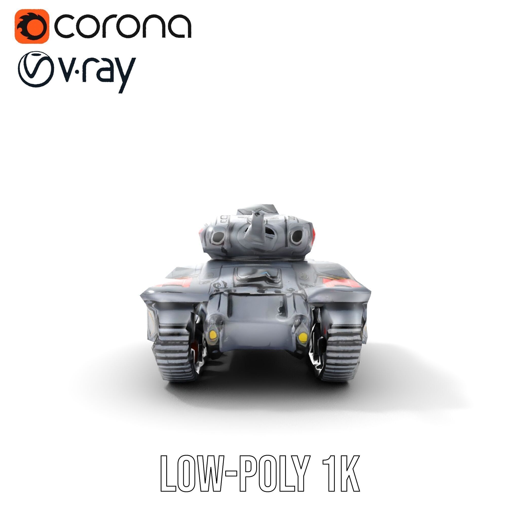 Futuristic Tank D Model Pack Low-poly 3D model_31