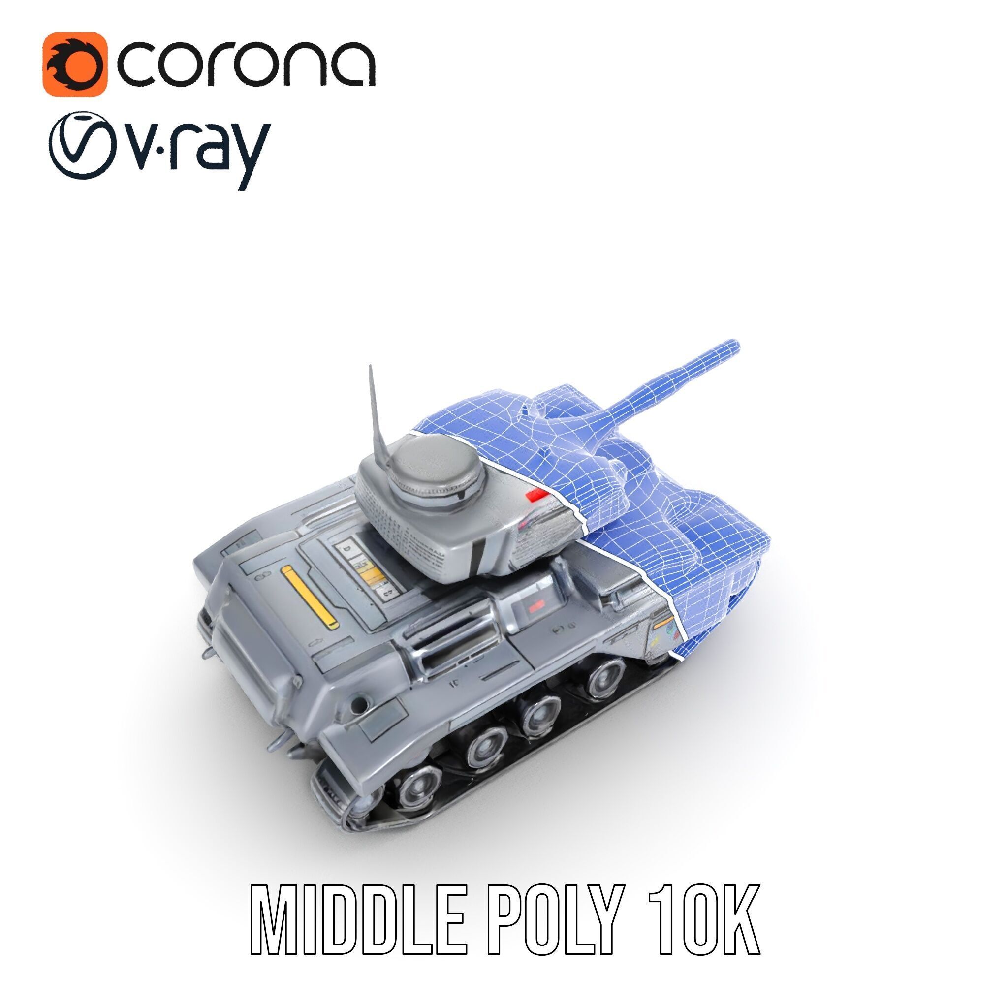Futuristic Tank D Model Pack Low-poly 3D model_30
