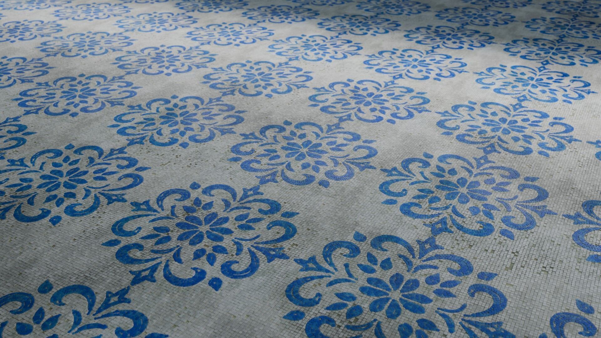 Mosaic Tiles Pattern 1 Seamless PBR Material Texture_1