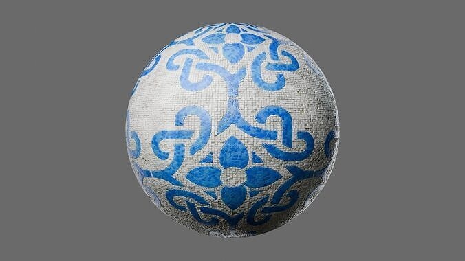 Mosaic Tiles Pattern 2 Seamless PBR Material Texture