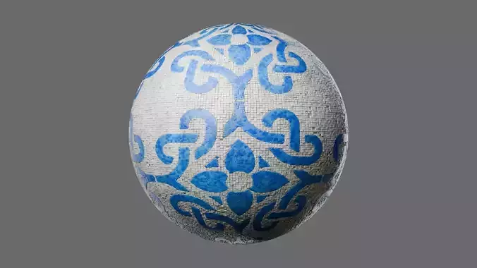 Mosaic Tiles Pattern 2 Seamless PBR Material Texture