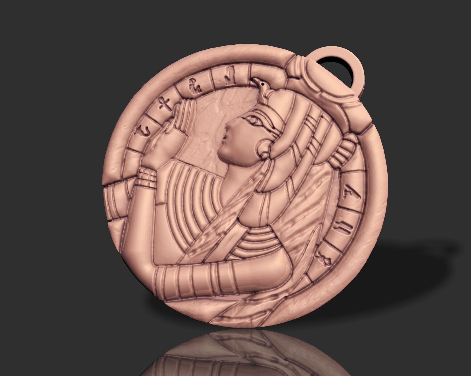 CLEOPATRA QUEEN ANCIENT EGYPT PENDANT M02 3D print model_2