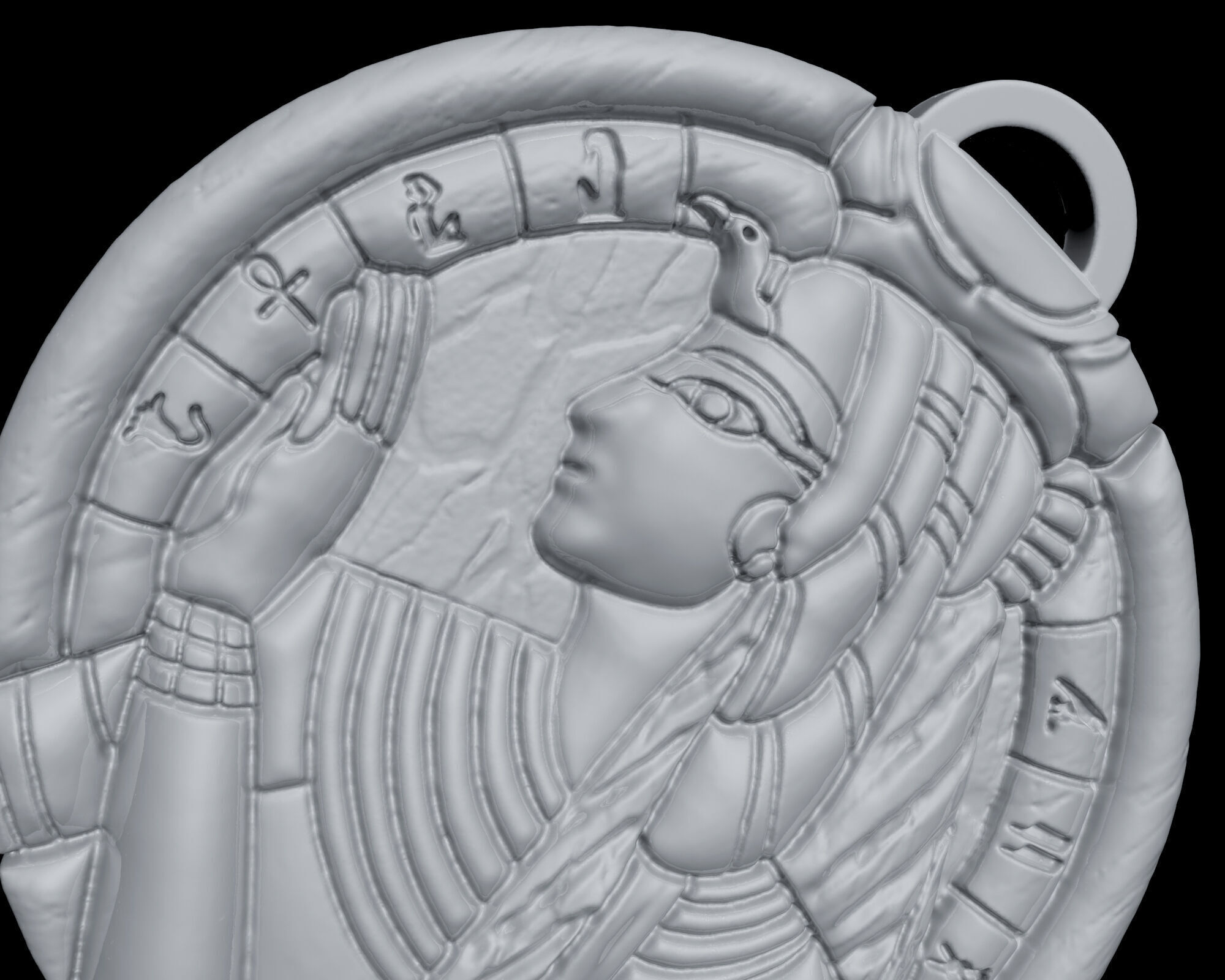 CLEOPATRA QUEEN ANCIENT EGYPT PENDANT M02 3D print model_3