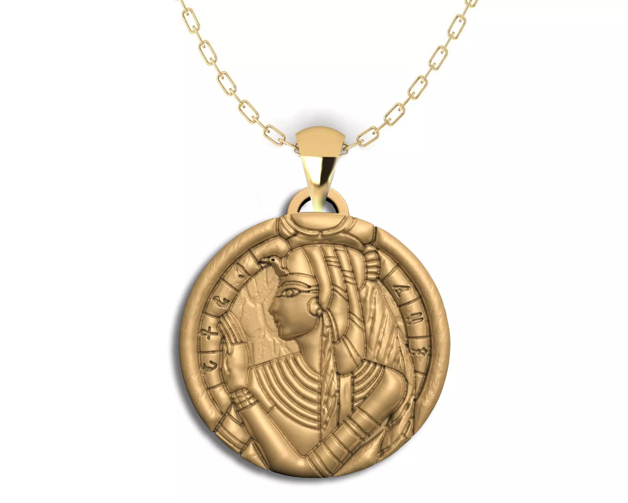 CLEOPATRA QUEEN ANCIENT EGYPT PENDANT M02 3D print model_0