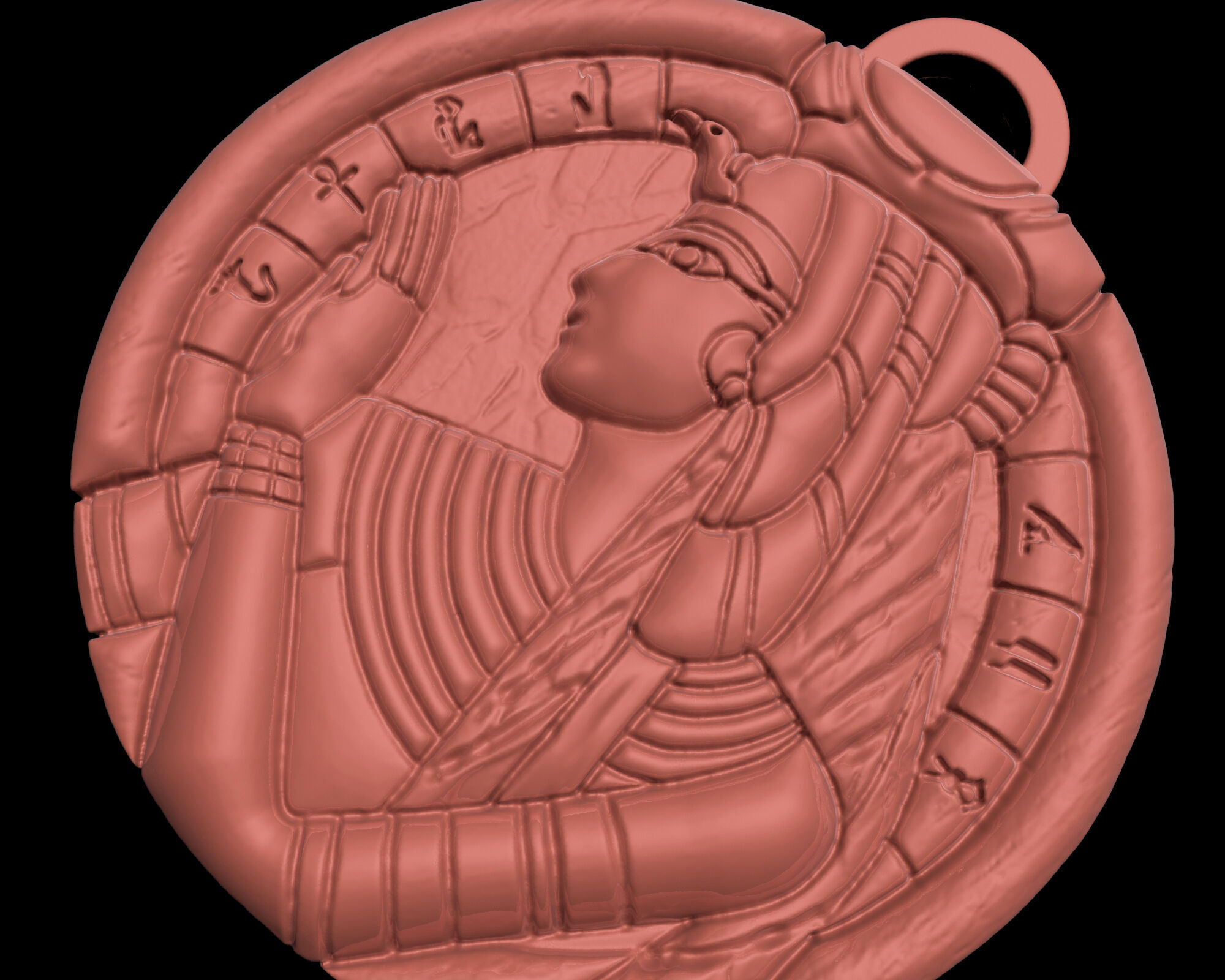 CLEOPATRA QUEEN ANCIENT EGYPT PENDANT M02 3D print model_4