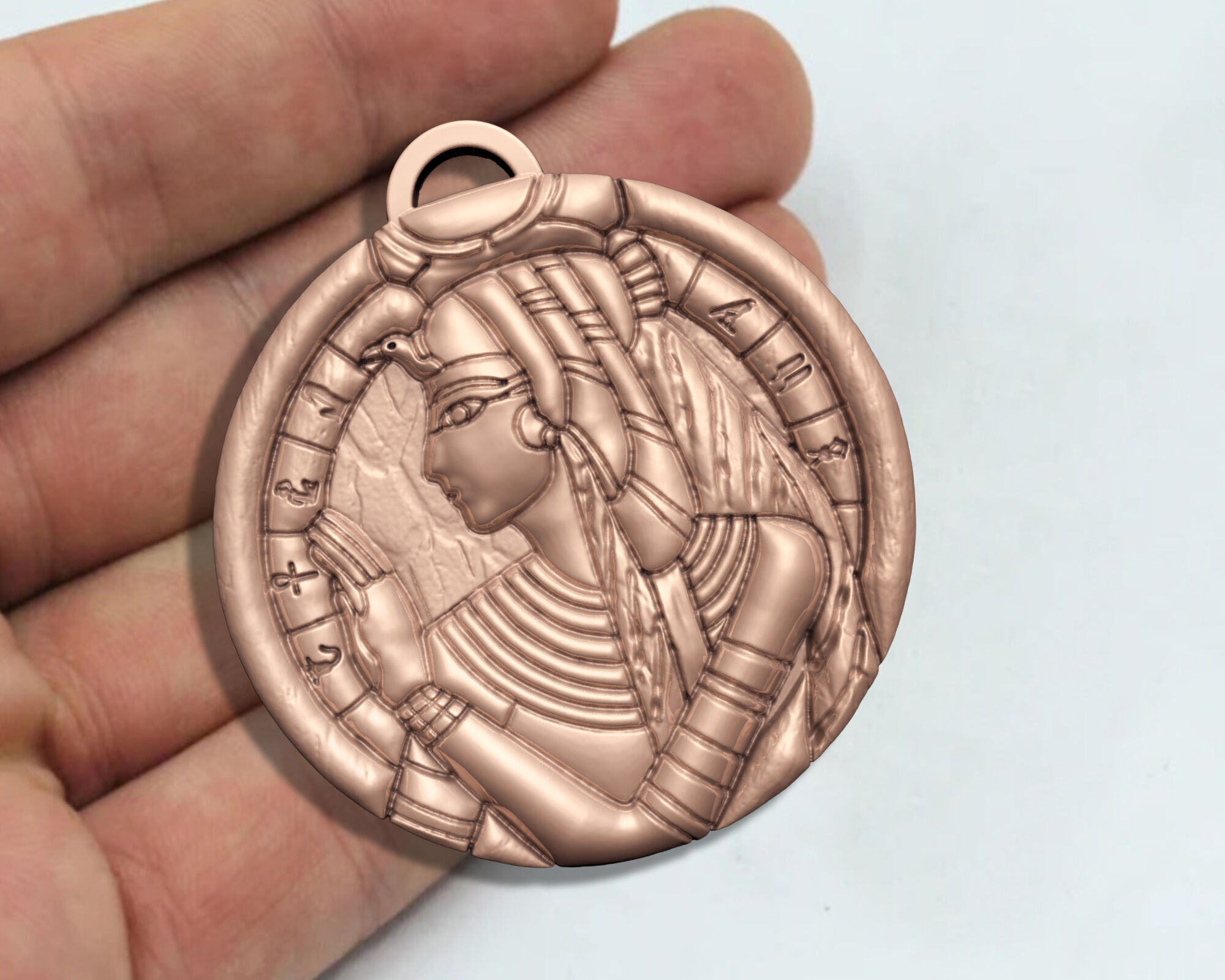 CLEOPATRA QUEEN ANCIENT EGYPT PENDANT M02 3D print model_7