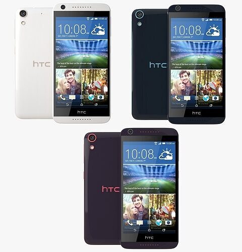 HTC Desire 626G all color 3D model