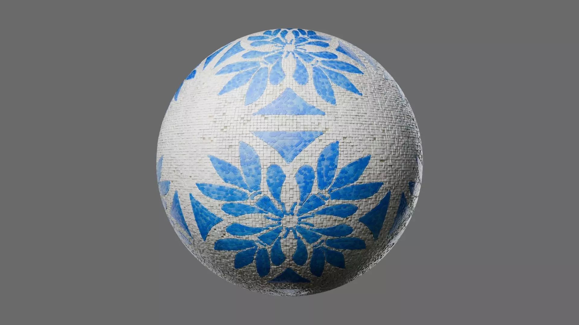 Mosaic Tiles Pattern 3 Seamless PBR Material Texture_0