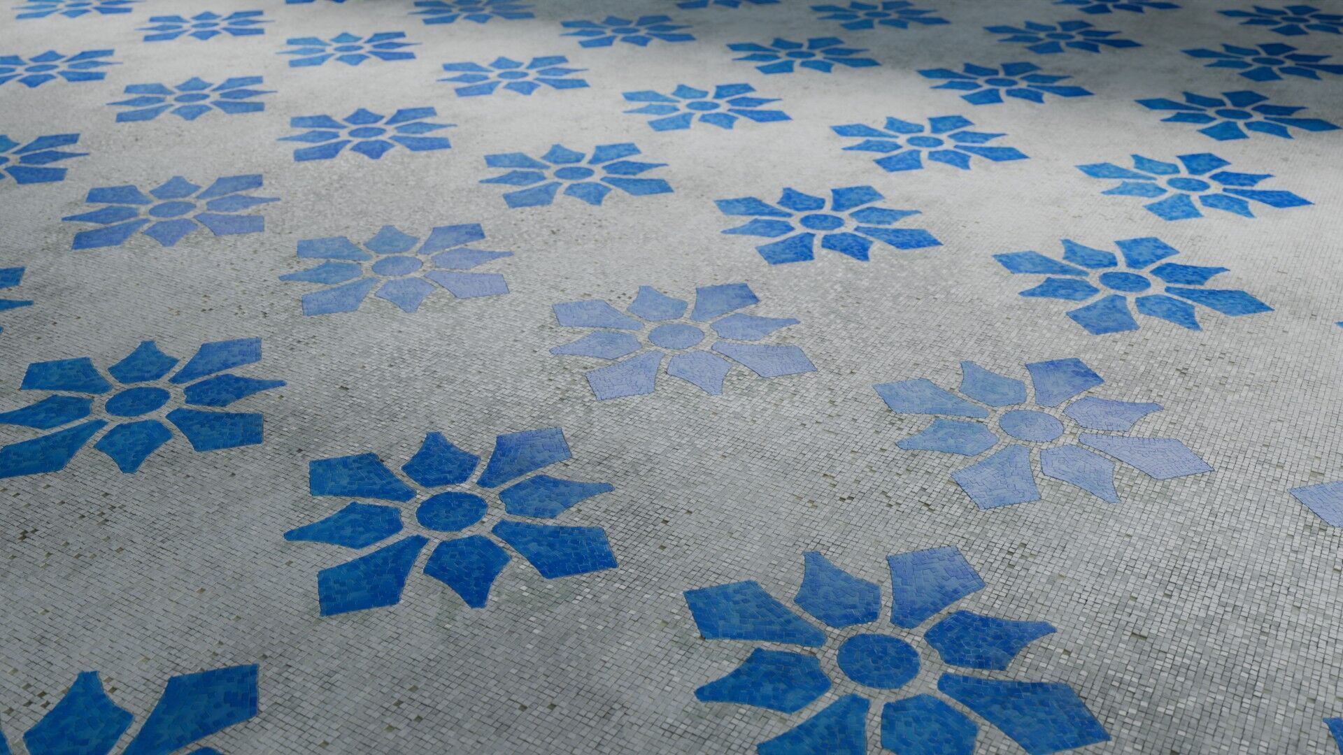 Mosaic Tiles Pattern 4 Seamless PBR Material Texture_1