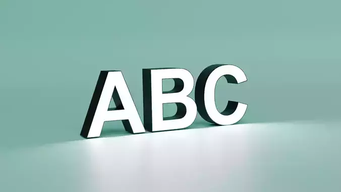 Arial Bold LED letters Complete Alphabet and Numbers  3D print model