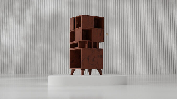 Corner table with multiple racks 3D model
