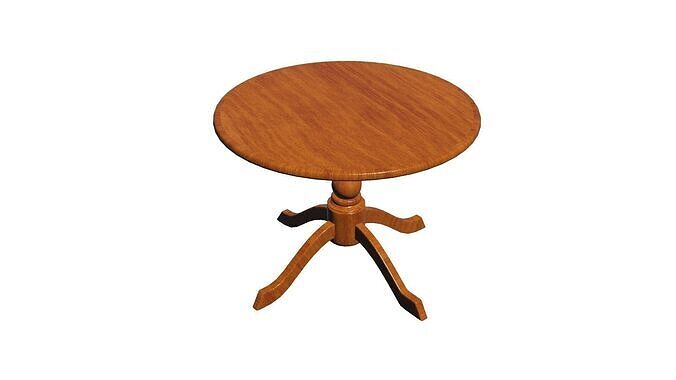 Classic Wooden Round Table PBR Low Poly 3D Model Low-poly 3D model