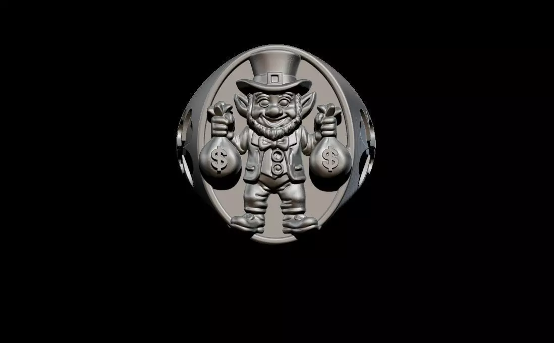 Saint Patrick Day ring with Clover 3D print model