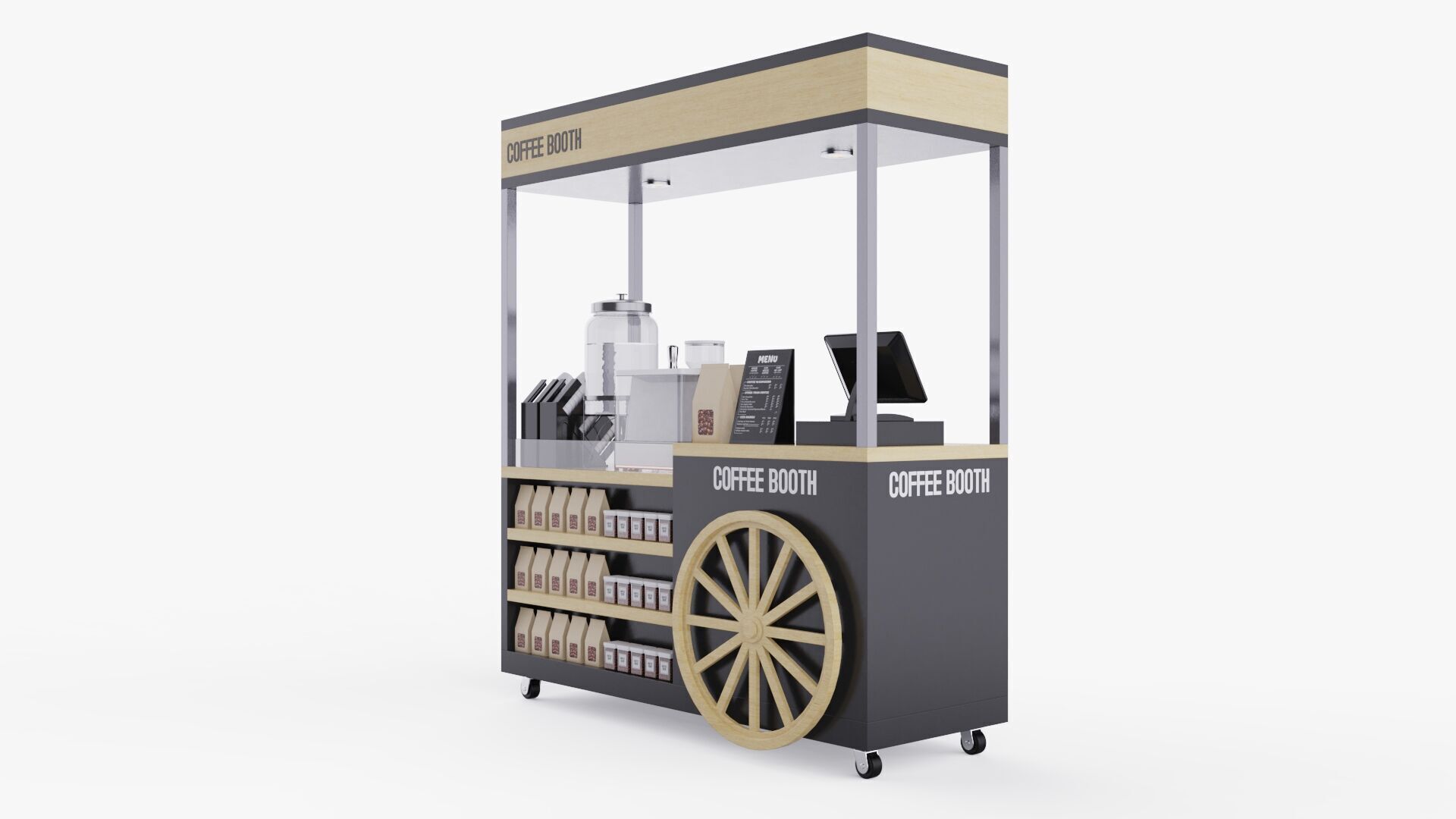 Coffee Booth V2 3D model_1
