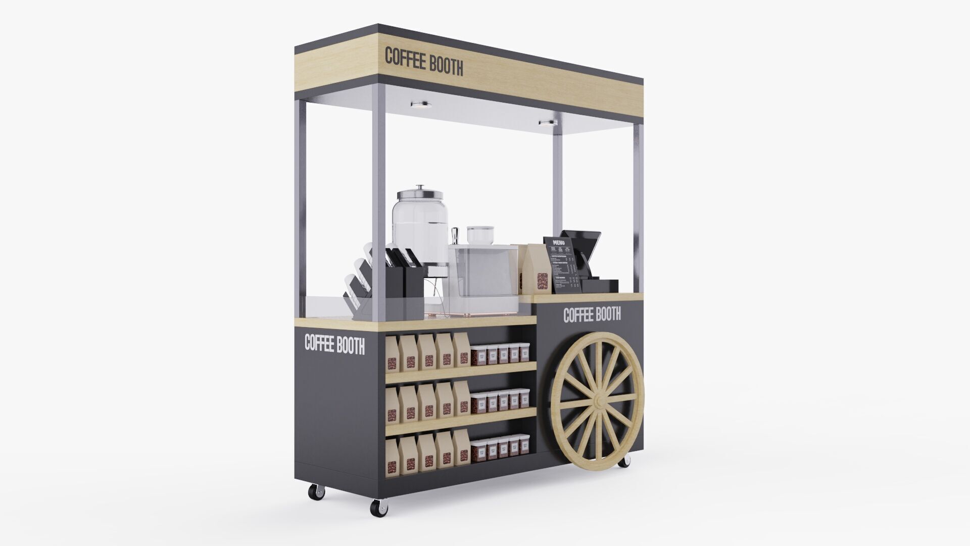 Coffee Booth V2 3D model_5