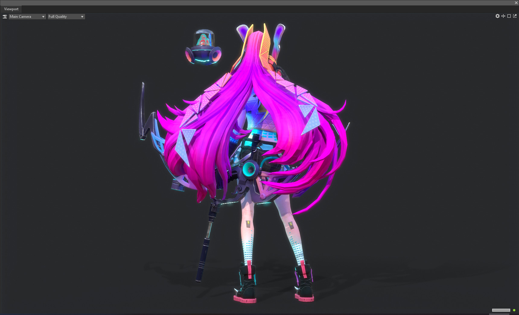 Electronic girl Low-poly 3D model_17