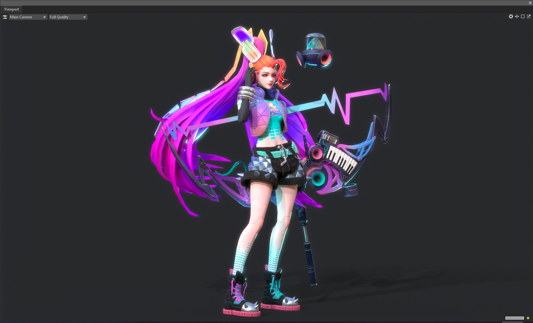 Electronic girl Low-poly 3D model_13