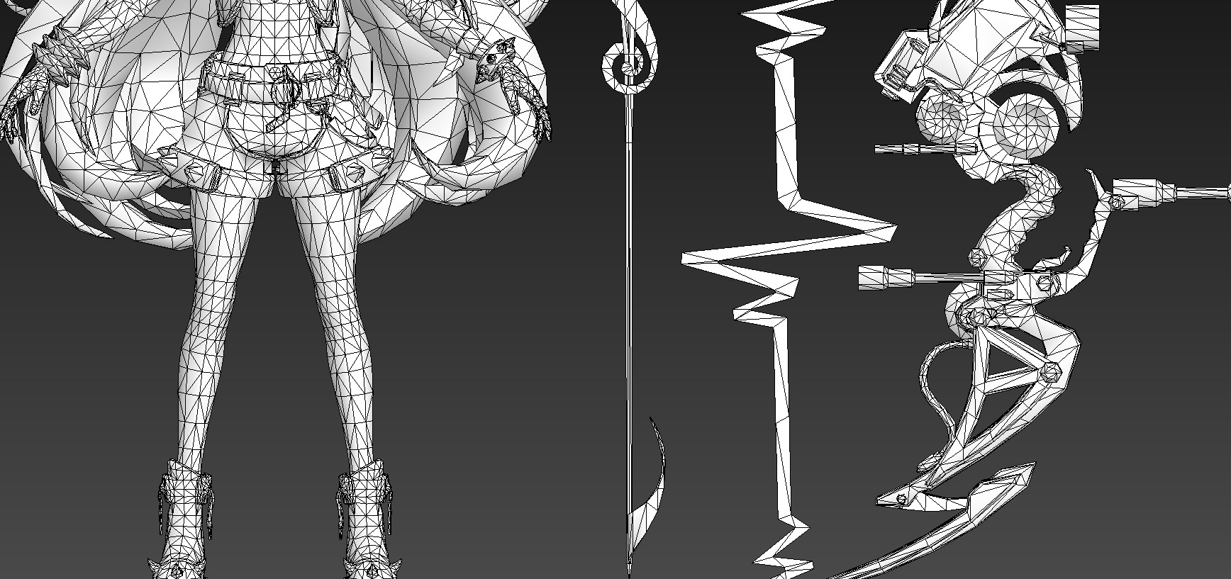 Electronic girl Low-poly 3D model_31