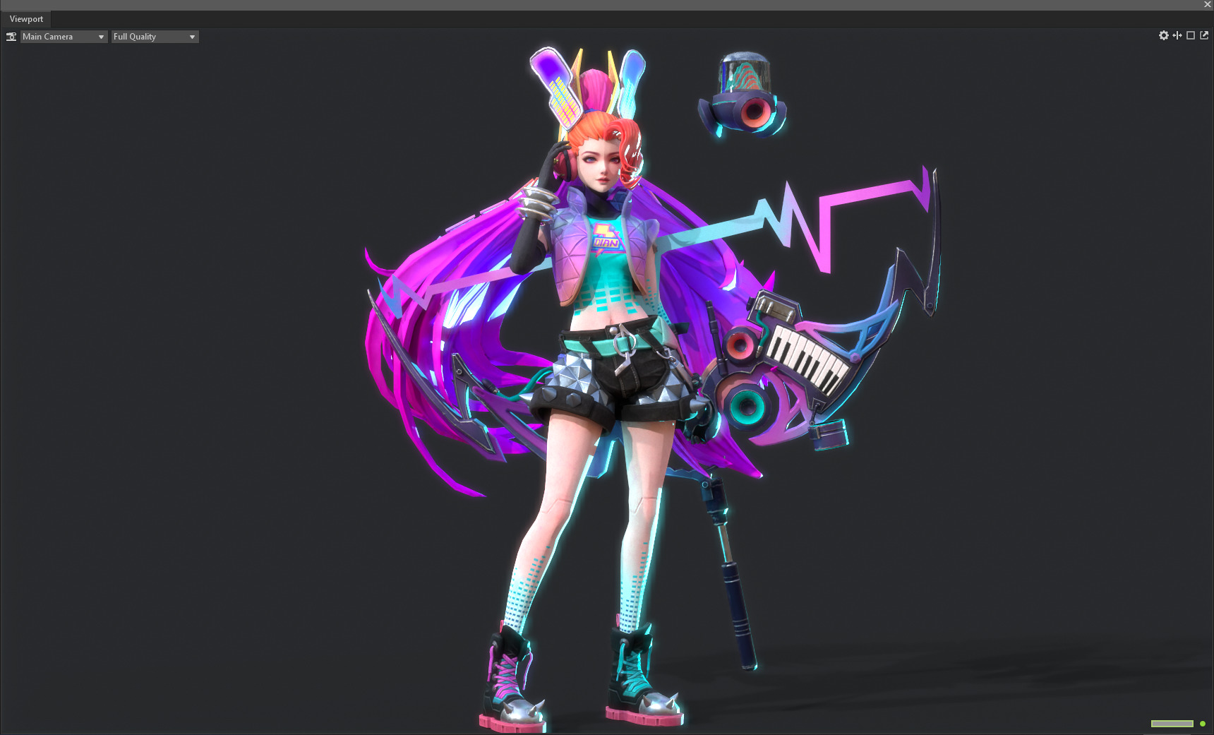 Electronic girl Low-poly 3D model_14