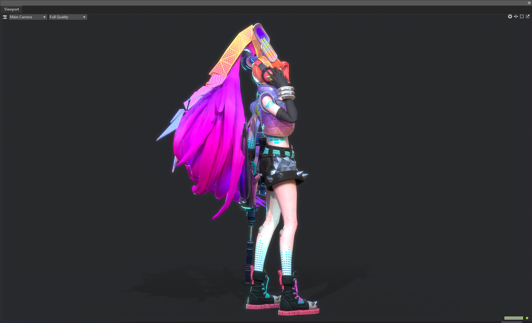 Electronic girl Low-poly 3D model_19