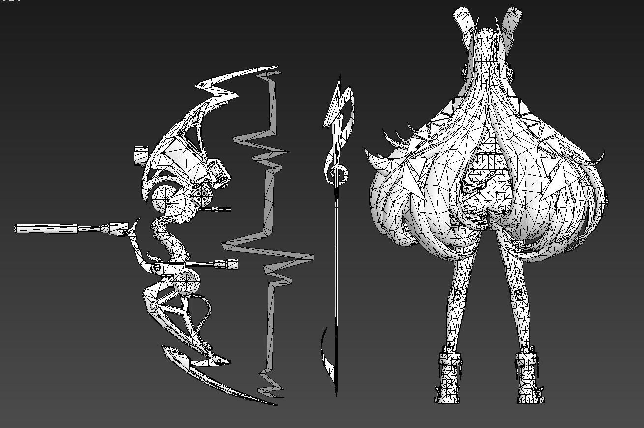 Electronic girl Low-poly 3D model_29