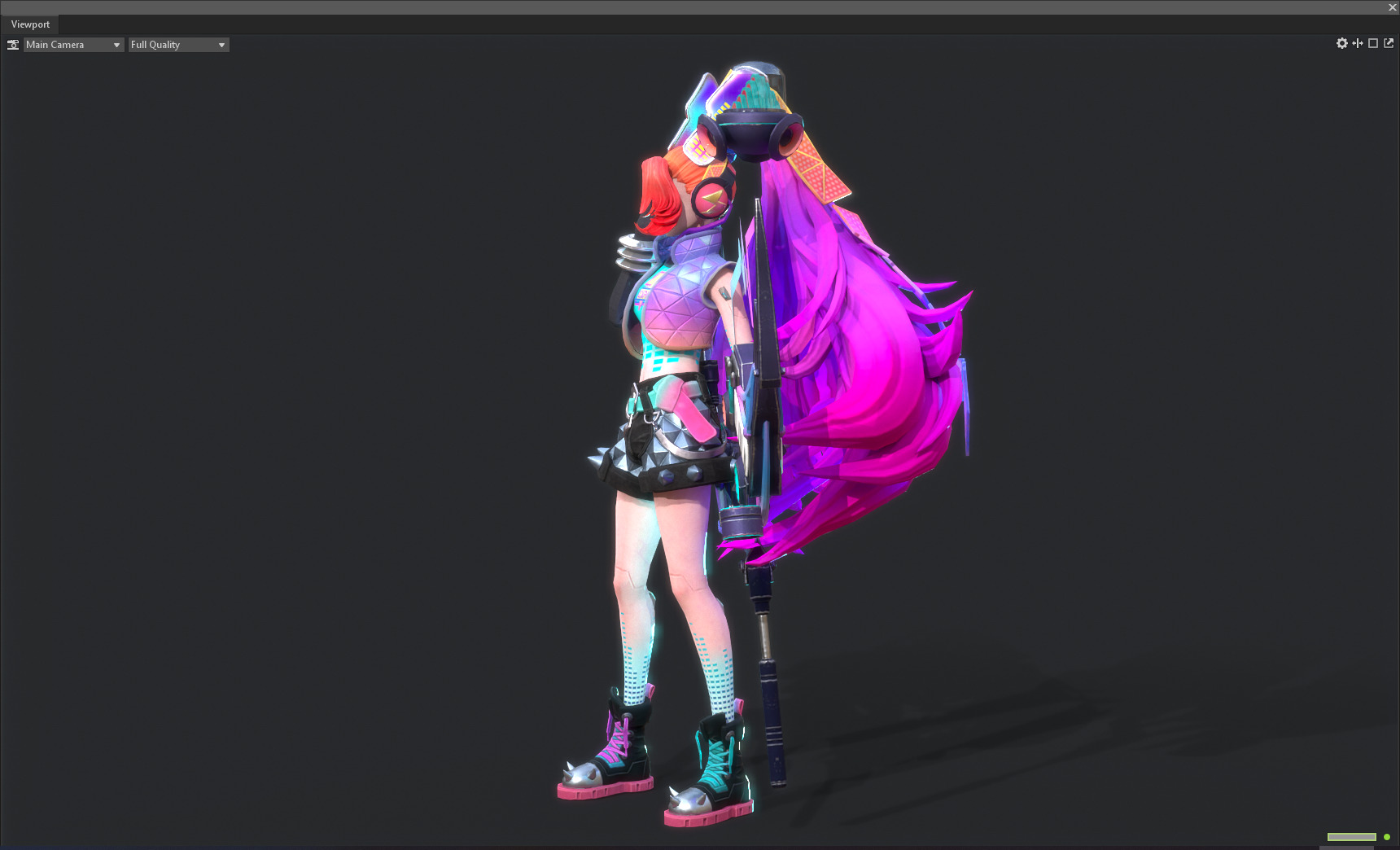 Electronic girl Low-poly 3D model_5