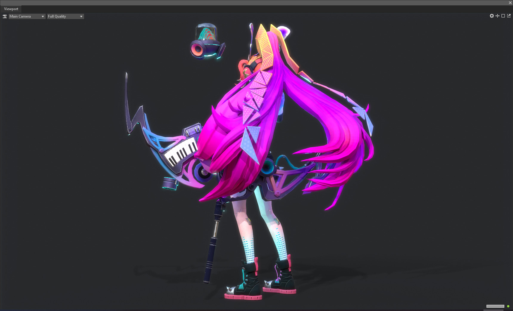 Electronic girl Low-poly 3D model_3