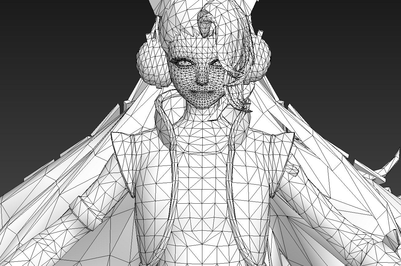 Electronic girl Low-poly 3D model_30