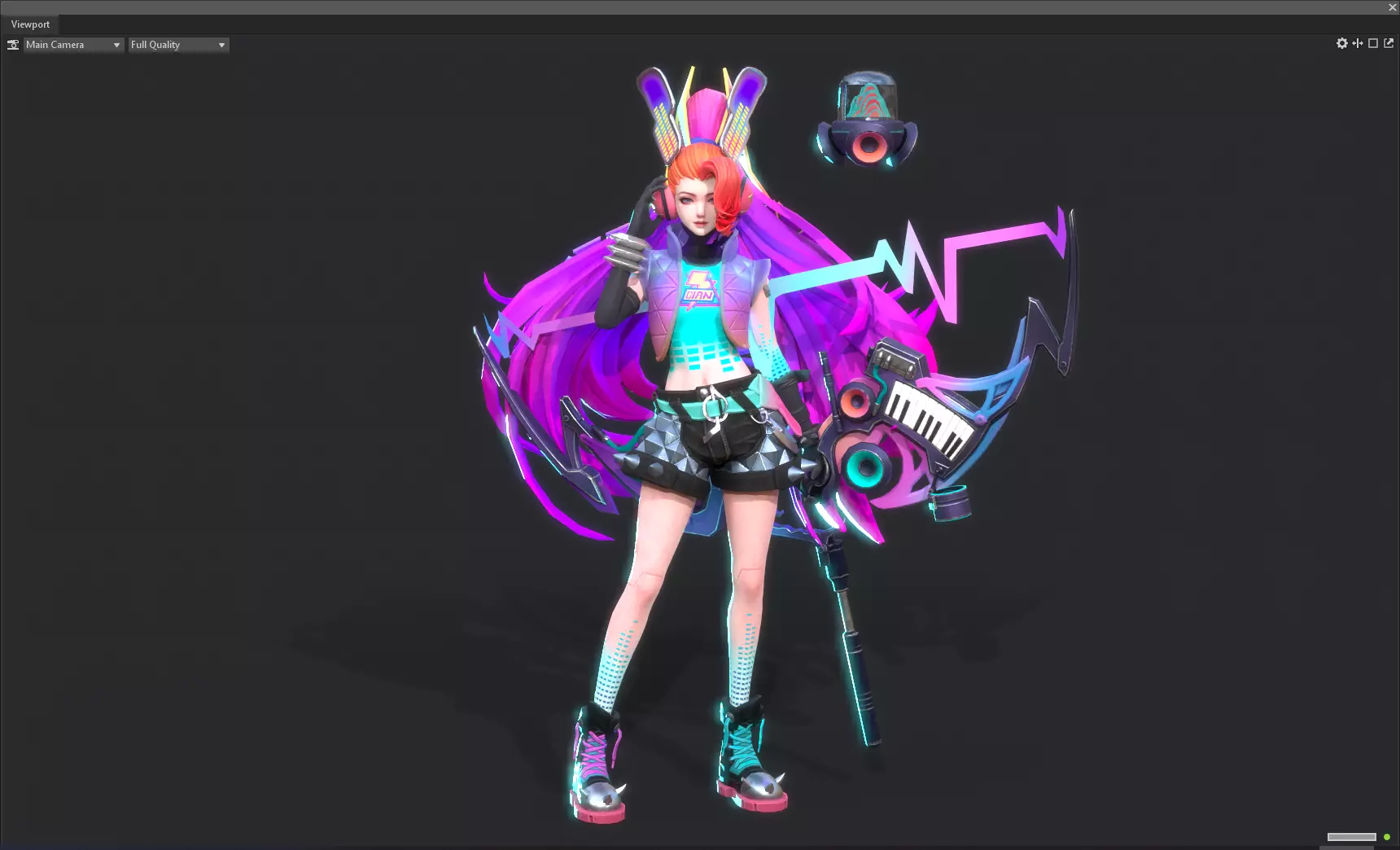 Electronic girl Low-poly 3D model_0