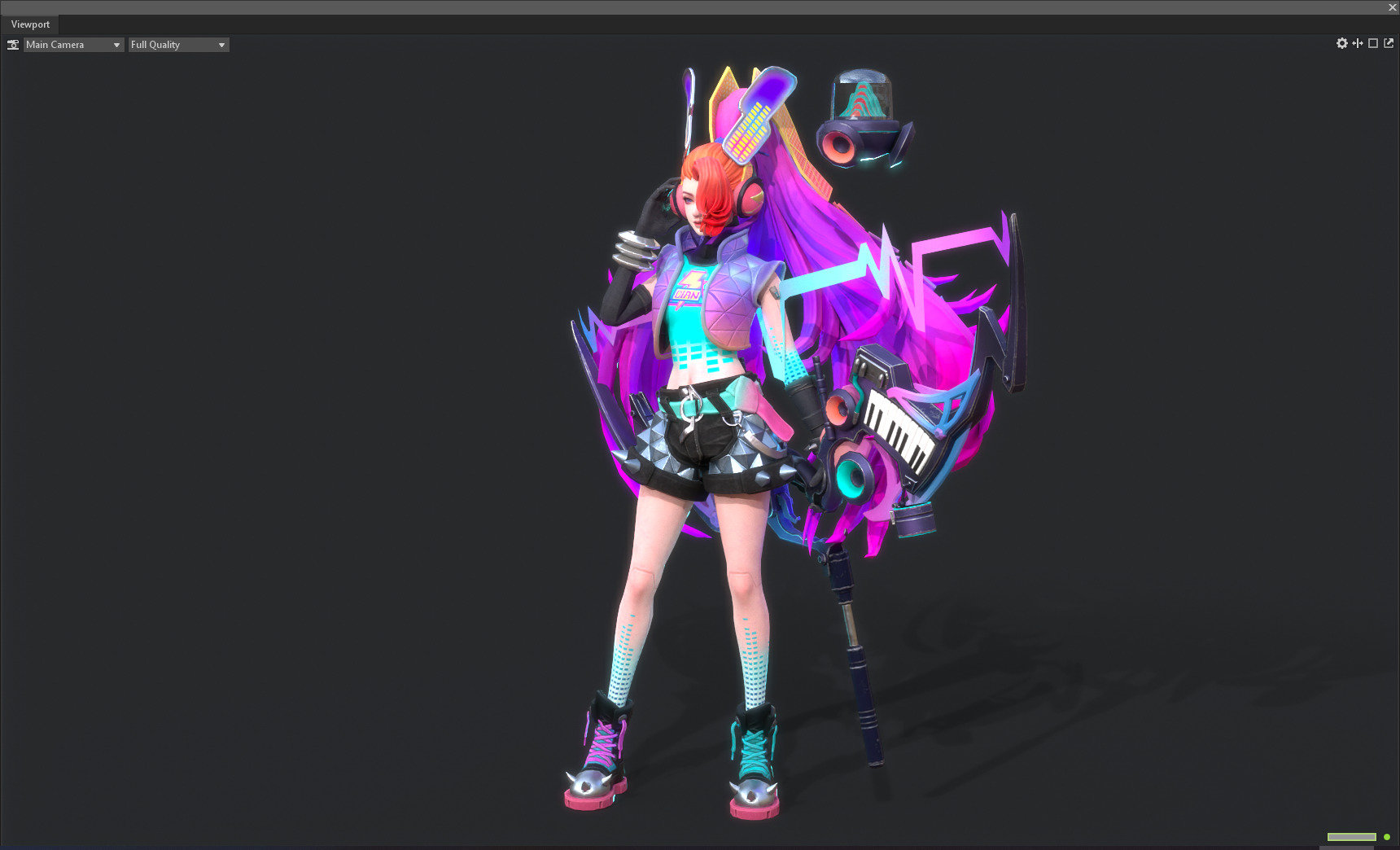 Electronic girl Low-poly 3D model_4