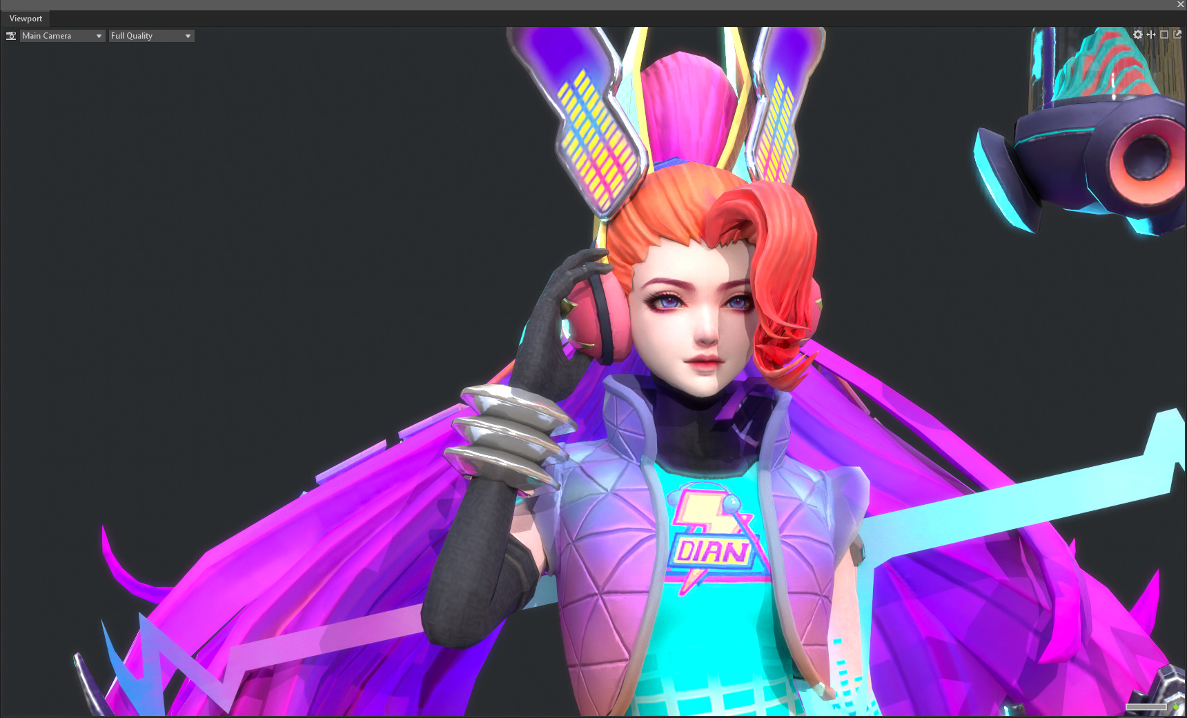 Electronic girl Low-poly 3D model_10