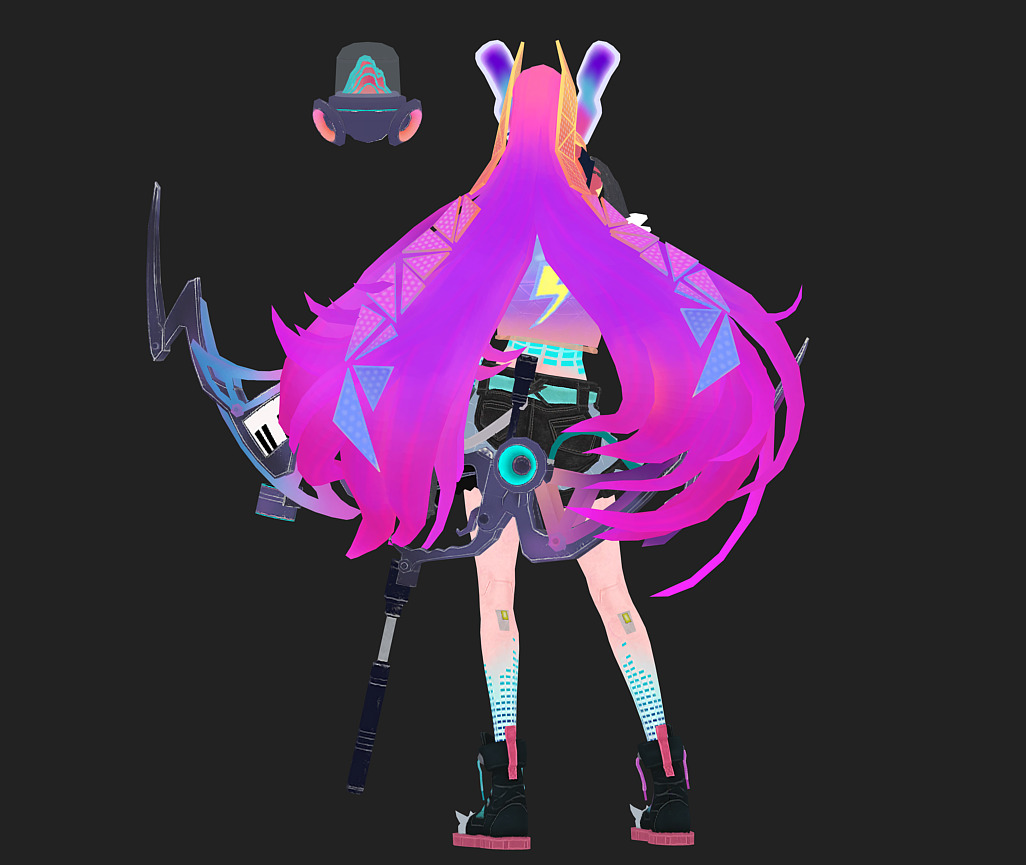 Electronic girl Low-poly 3D model_21